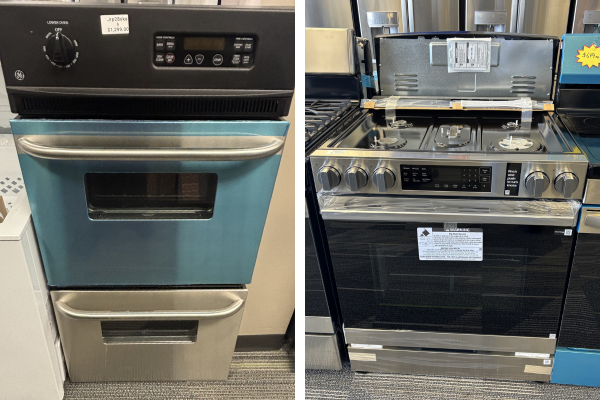 Oven and stove showroom at City Appliance & Mattress Outlet