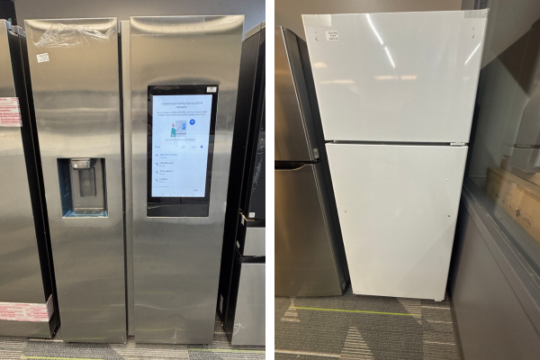 Refrigerator showroom at City Appliance & Mattress Outlet