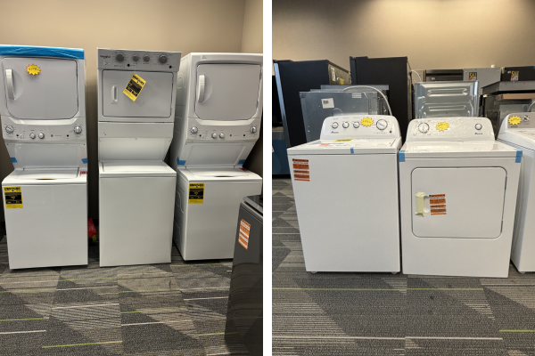 Laundry appliance showroom at City Appliance & Mattress Outlet